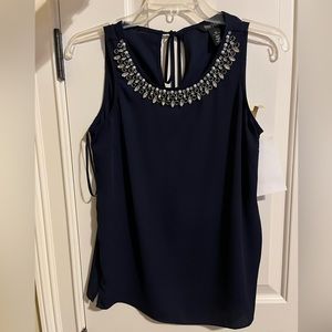 Navy Sleeveless Blouse from White House Black Market